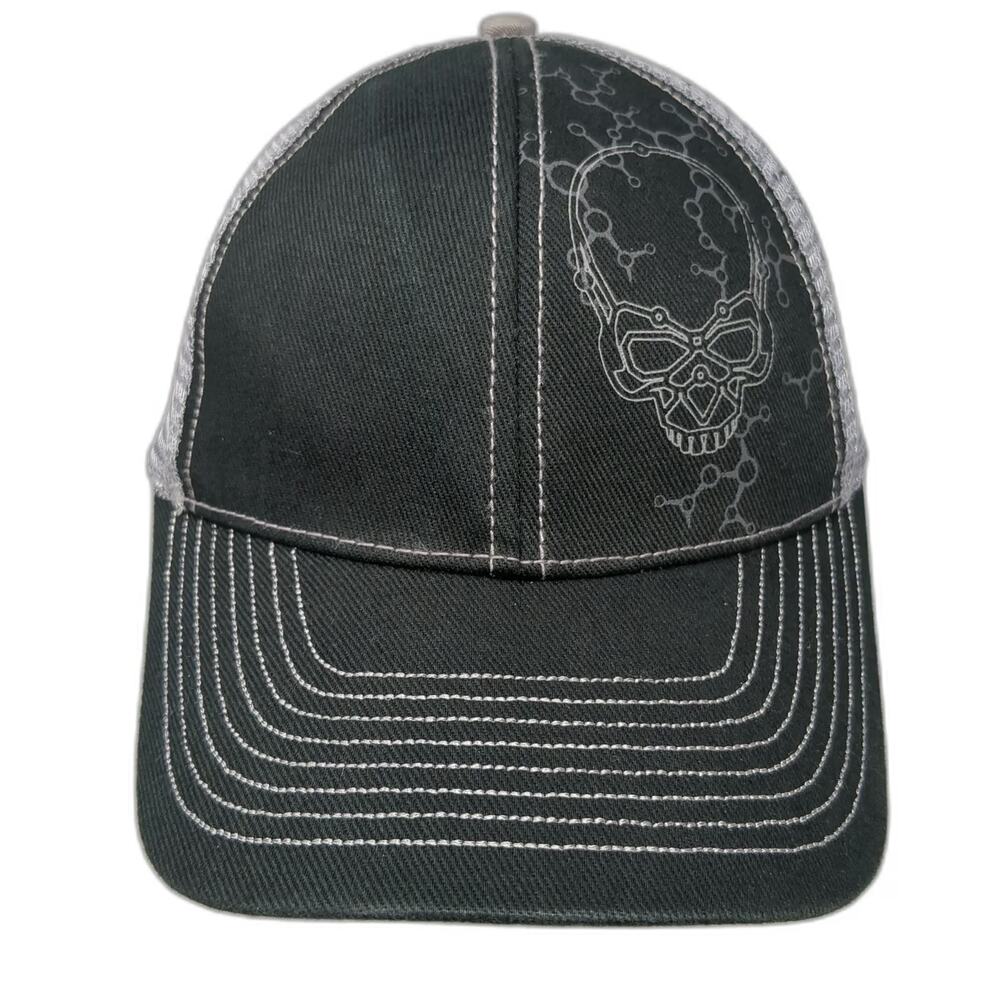 Intel Baseball Cap Black One Size Mesh Skull Molecular SSD 730 Strapback Hat